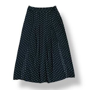 Nasty Gal‎ Black White Polka Dot Midi Skirt Size M nwot Vintage Style Flowy